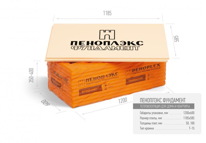 Экструзия Пеноплэкс Фундамент 100х585х1185 0,2772м3 (4 плит)