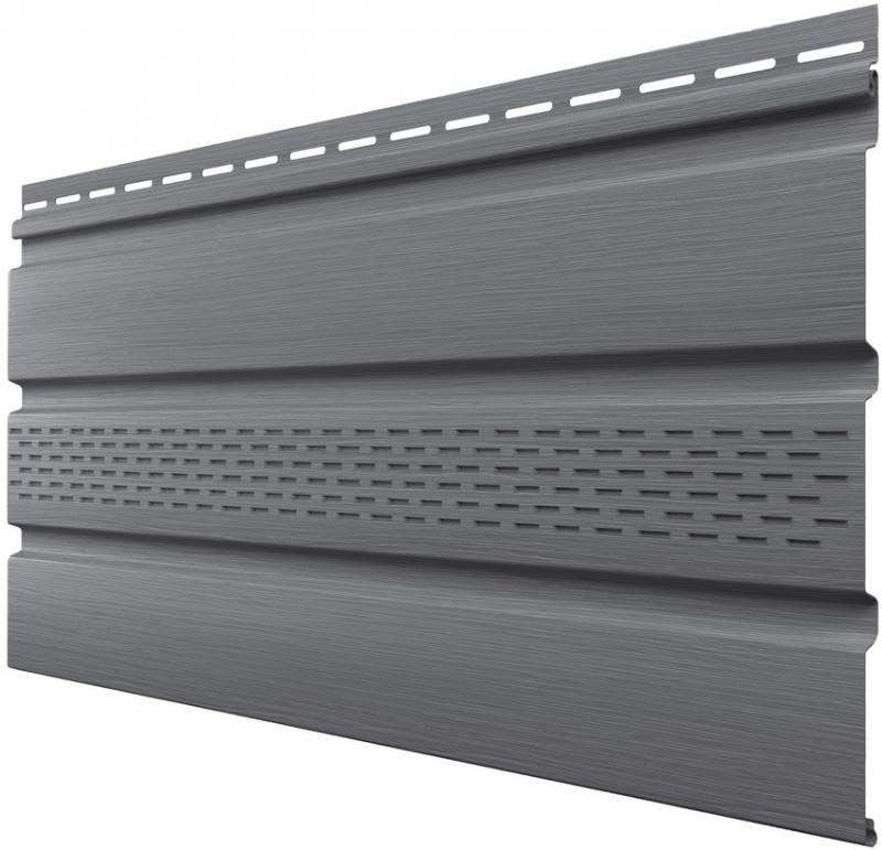  Софит частично перфорированный, серый ( бруния) 3 м